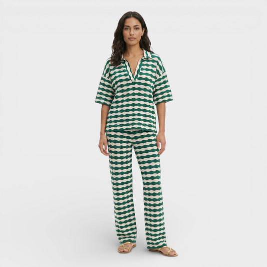 Conjunto Mujer de Punto Rayas Ajuste Elegante - Mavetta