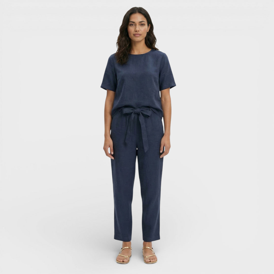 Conjunto Mujer y Pantalón Cintura con Lazo - Mavetta