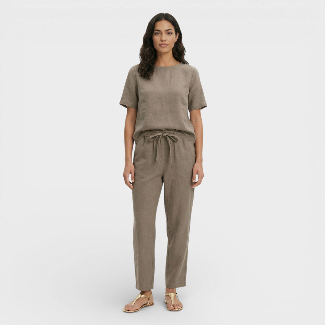 Conjunto Mujer y Pantalón Cintura con Lazo