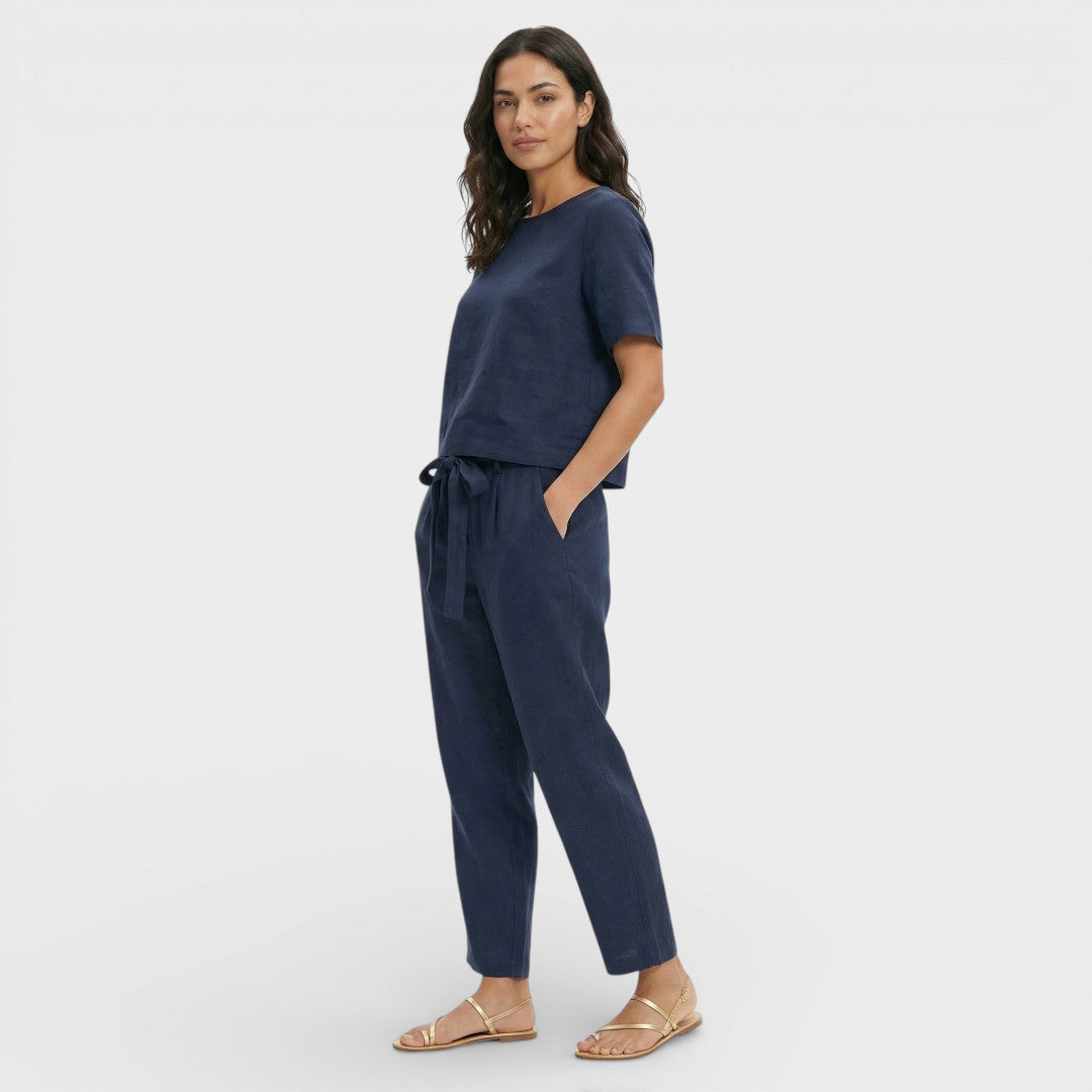 Conjunto Mujer y Pantalón Cintura con Lazo