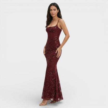 Vestido Largo Mujer de Lentejuelas y Fiesta