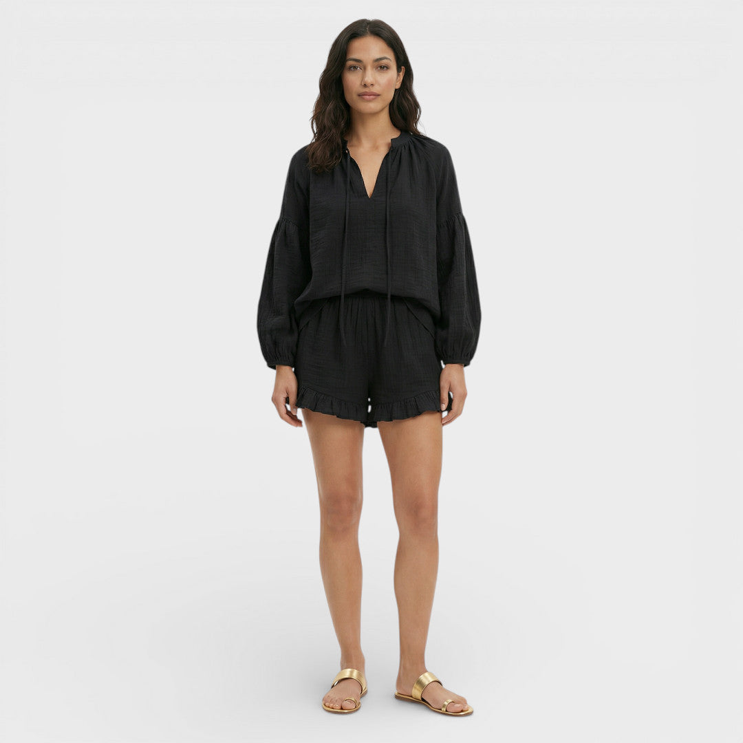 Conjunto Mujer Blusa y Shorts Casual
