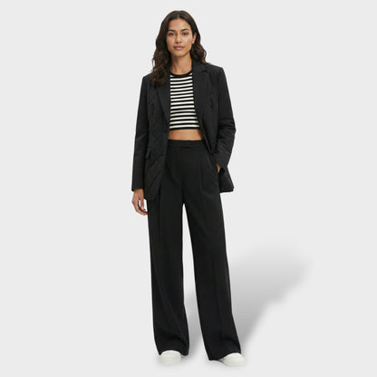 Pantalones Mujer Tiro Alto Tejido Suelto