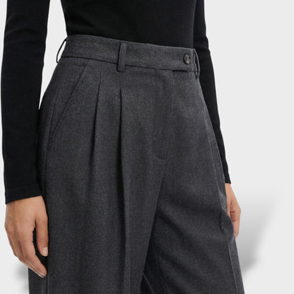 Pantalones Mujer Tiro Alto Tejido Suelto