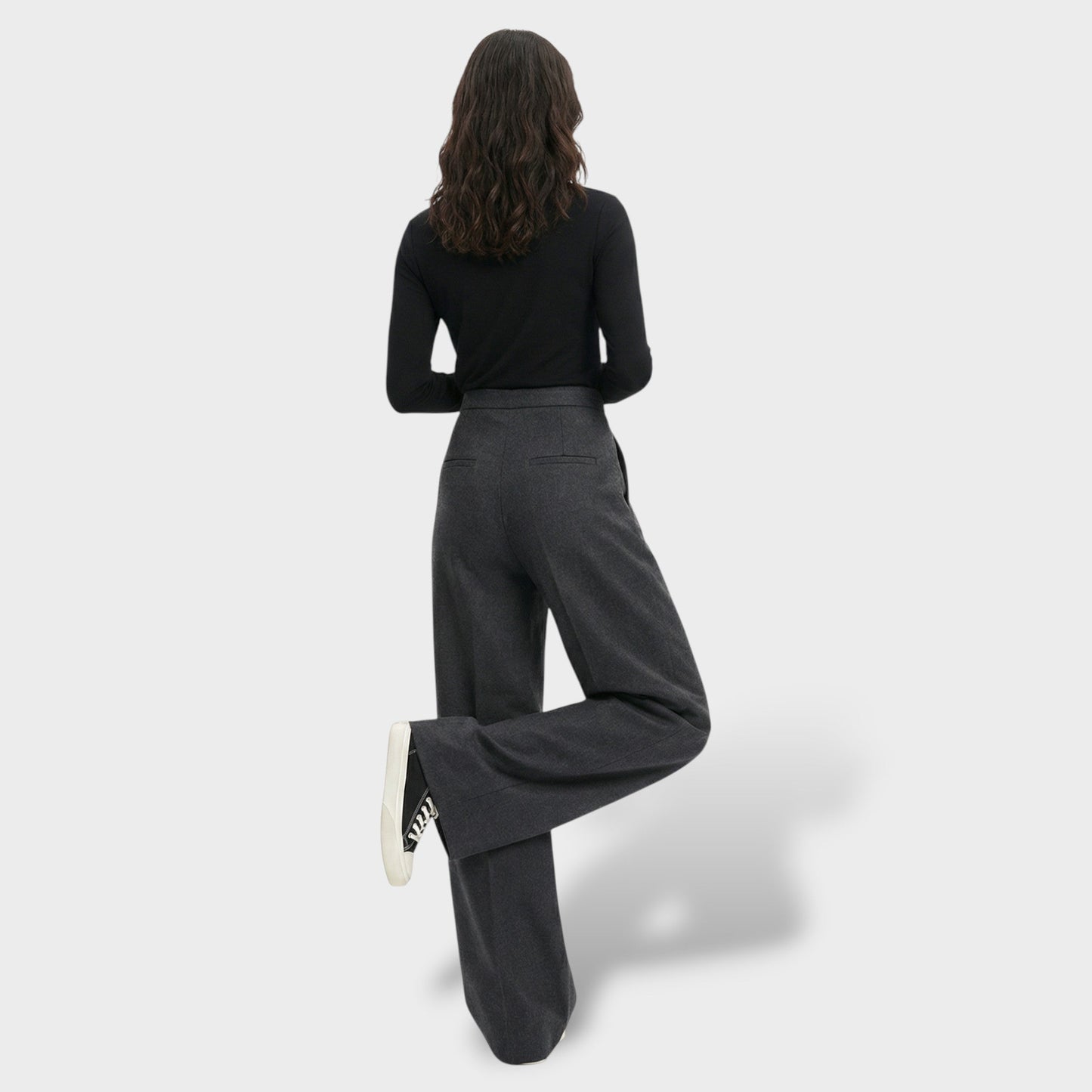 Pantalones Mujer Tiro Alto Tejido Suelto