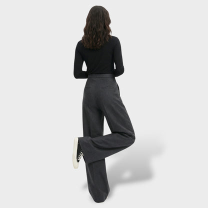 Pantalones Mujer Tiro Alto Tejido Suelto