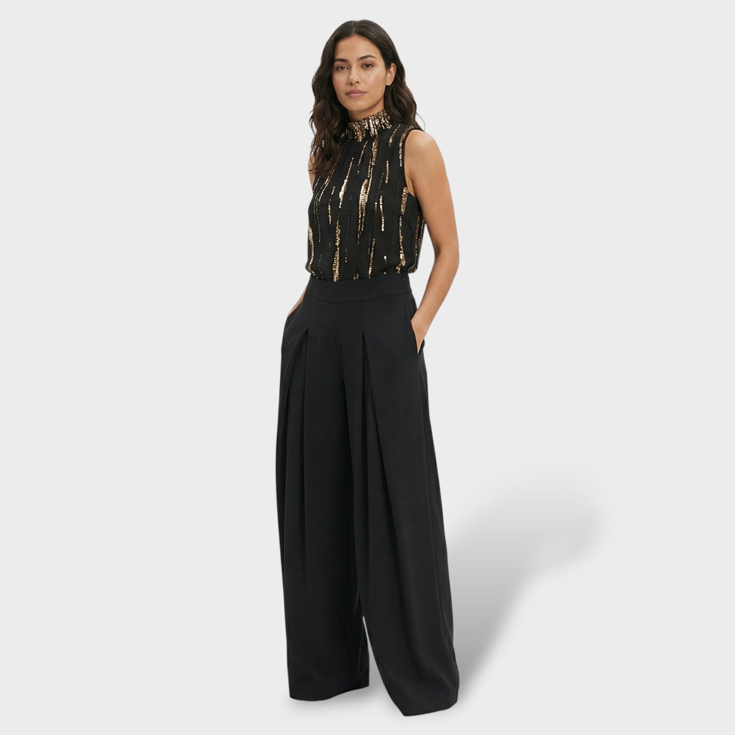 Pantalones Mujer Anchos Tejido Suave Corte Amplio - Mavetta