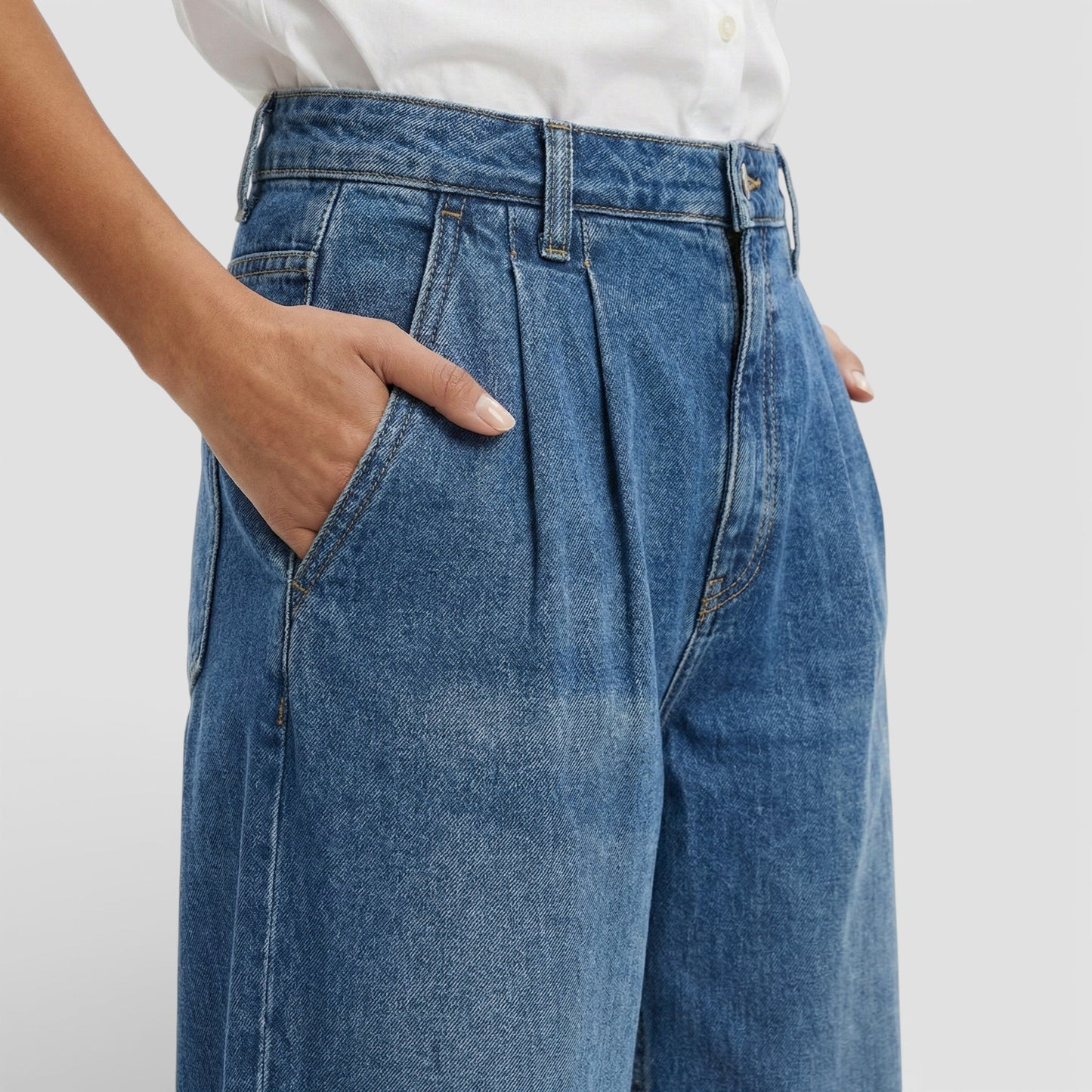 Pantalones Vaqueros Mujer Corte Ancho