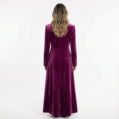 Vestido Maxi Mujer Terciopelo Estilo Blazer