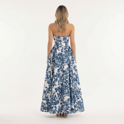 Vestido Largo Mujer Estampado Floral Ajuste Elegante