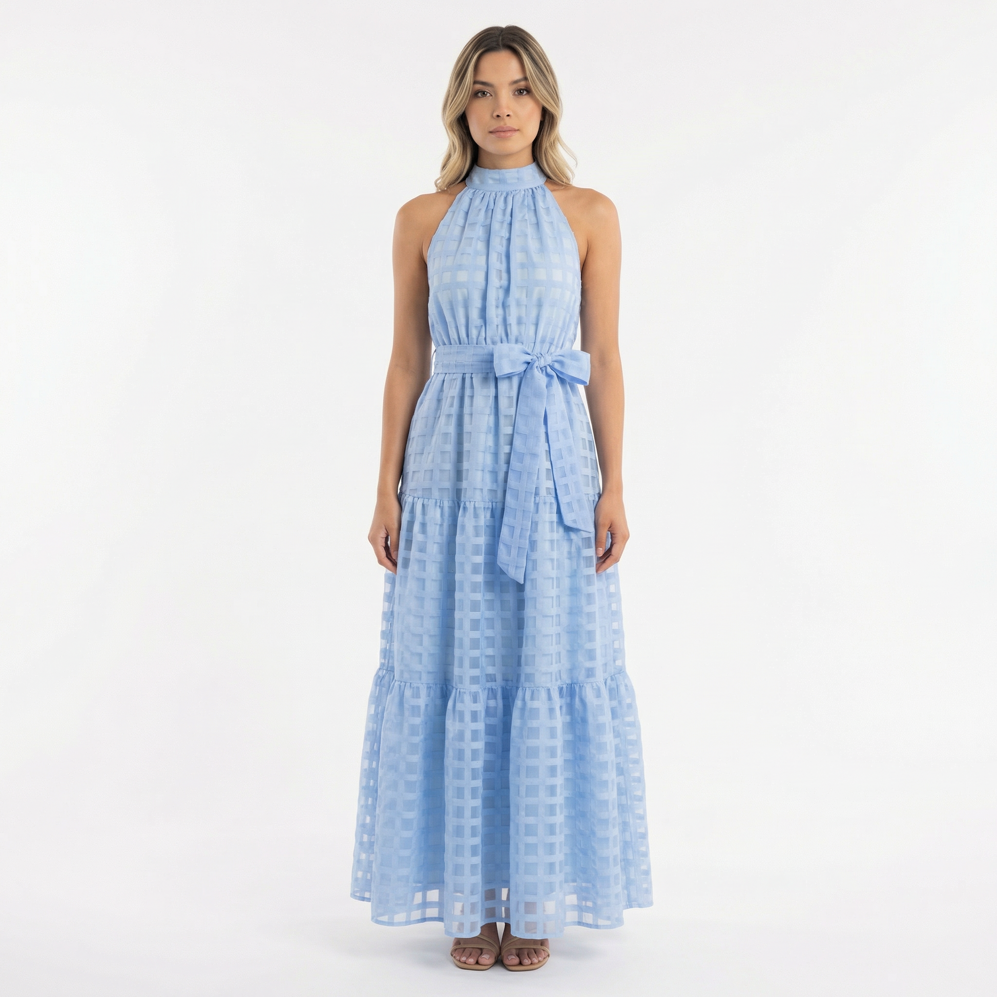 Vestido Largo Mujer de Escote Halter Ajustado - Mavetta