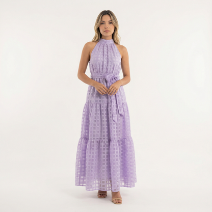 Vestido Largo Mujer de Escote Halter Ajustado