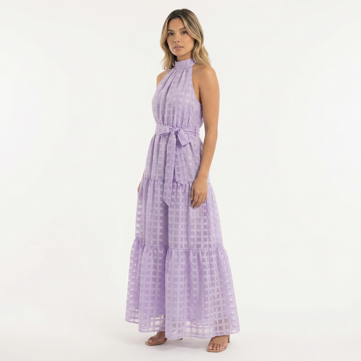 Vestido Largo Mujer de Escote Halter Ajustado