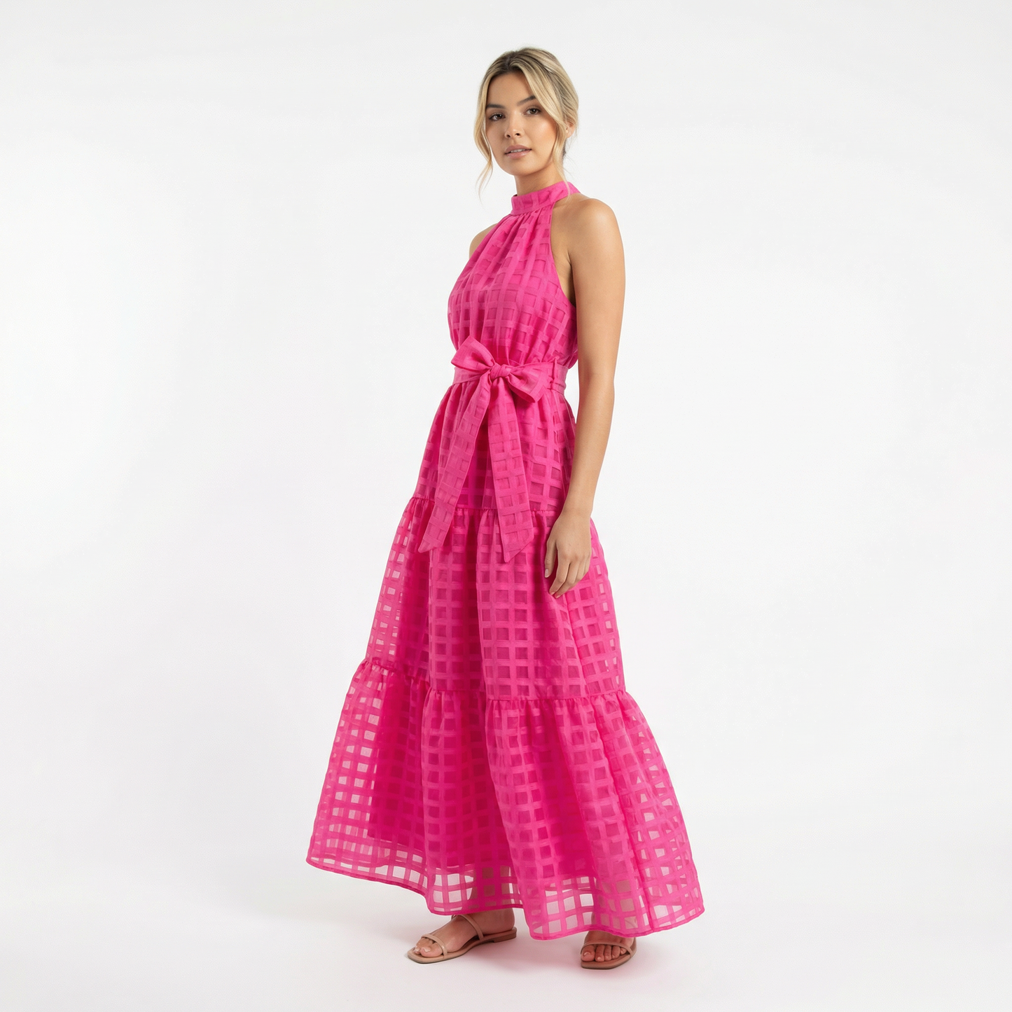 Vestido Largo Mujer de Escote Halter Ajustado