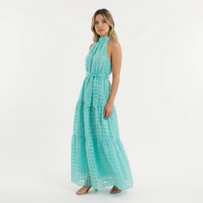 Vestido Largo Mujer de Escote Halter Ajustado
