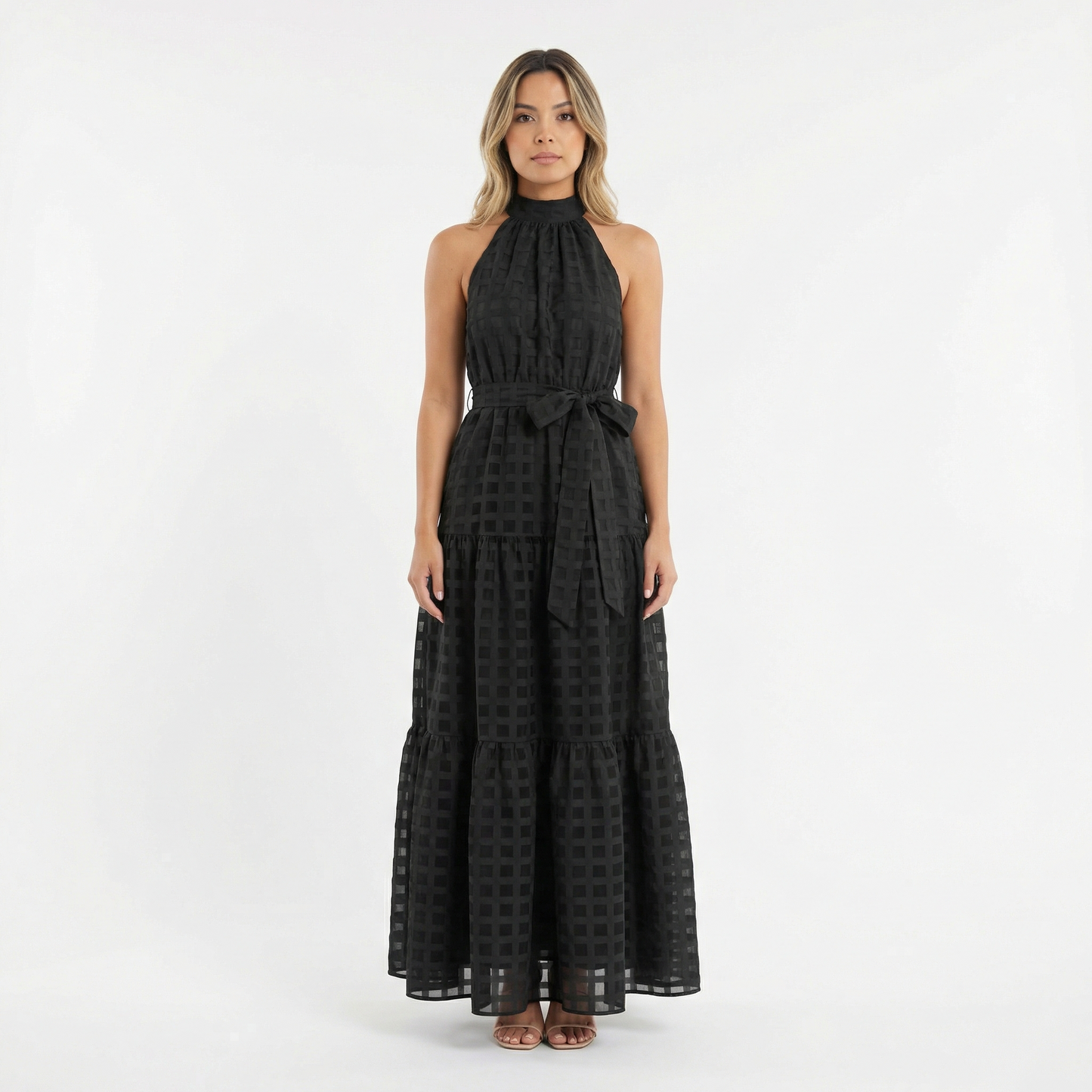 Vestido Largo Mujer de Escote Halter Ajustado