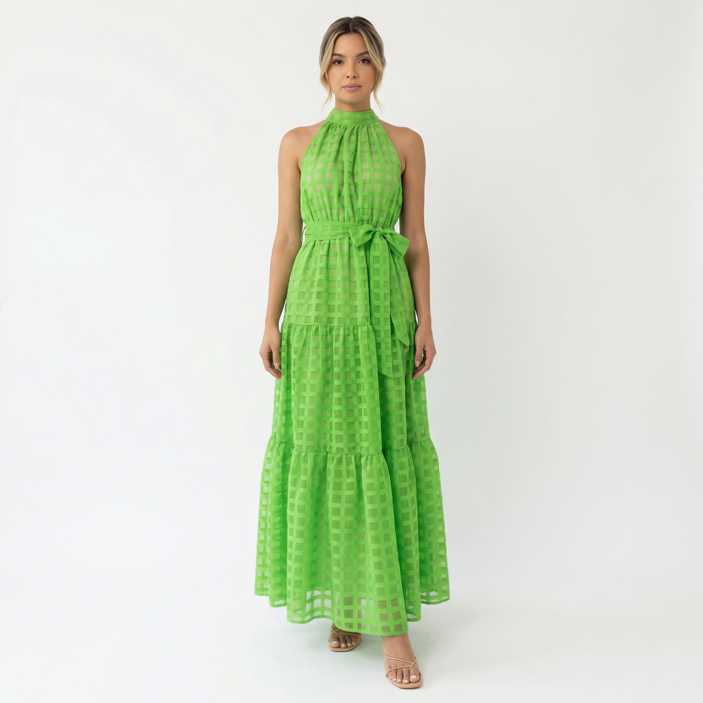 Vestido Largo Mujer de Escote Halter Ajustado