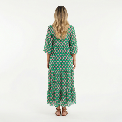 Vestido Largo Mujer Estampado Estilo Boho