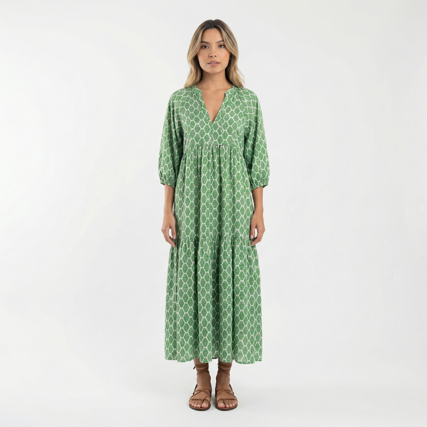Vestido Largo Mujer Estampado Estilo Boho