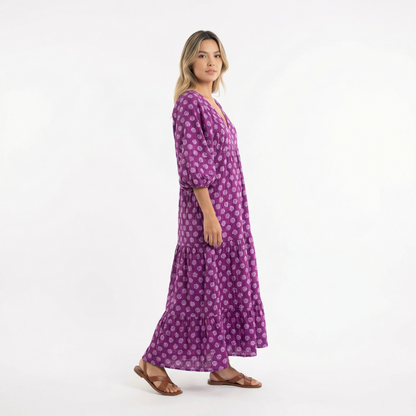 Vestido Largo Mujer Estampado Estilo Boho