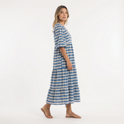 Vestido Largo Mujer Estampado Estilo Boho