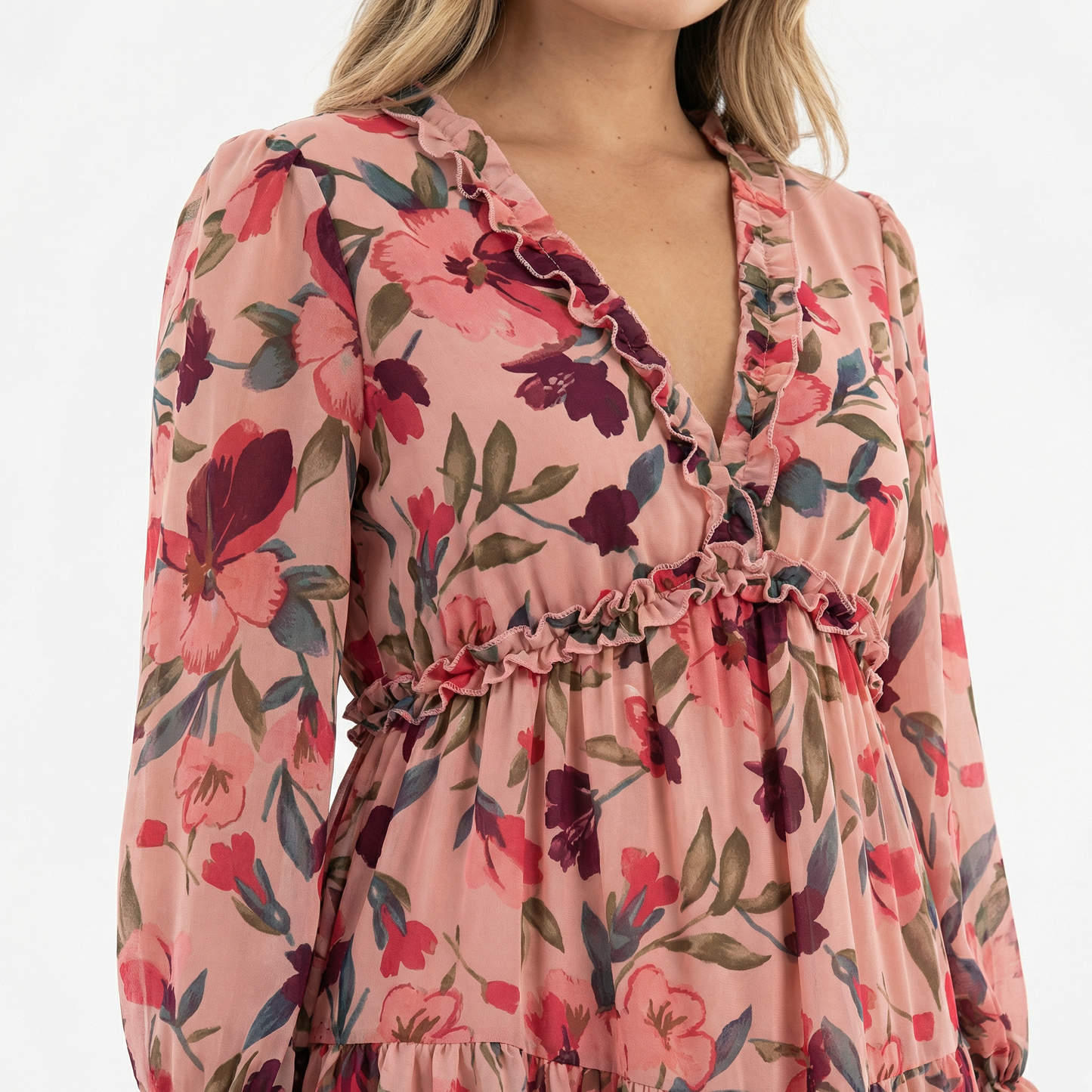 Vestido Largo Mujer Estampado Floral Bohemio