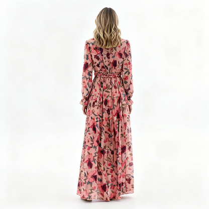 Vestido Largo Mujer Estampado Floral Bohemio