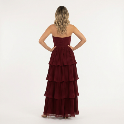 Vestido Largo Mujer Palabra de Honor Ajuste Ceñido
