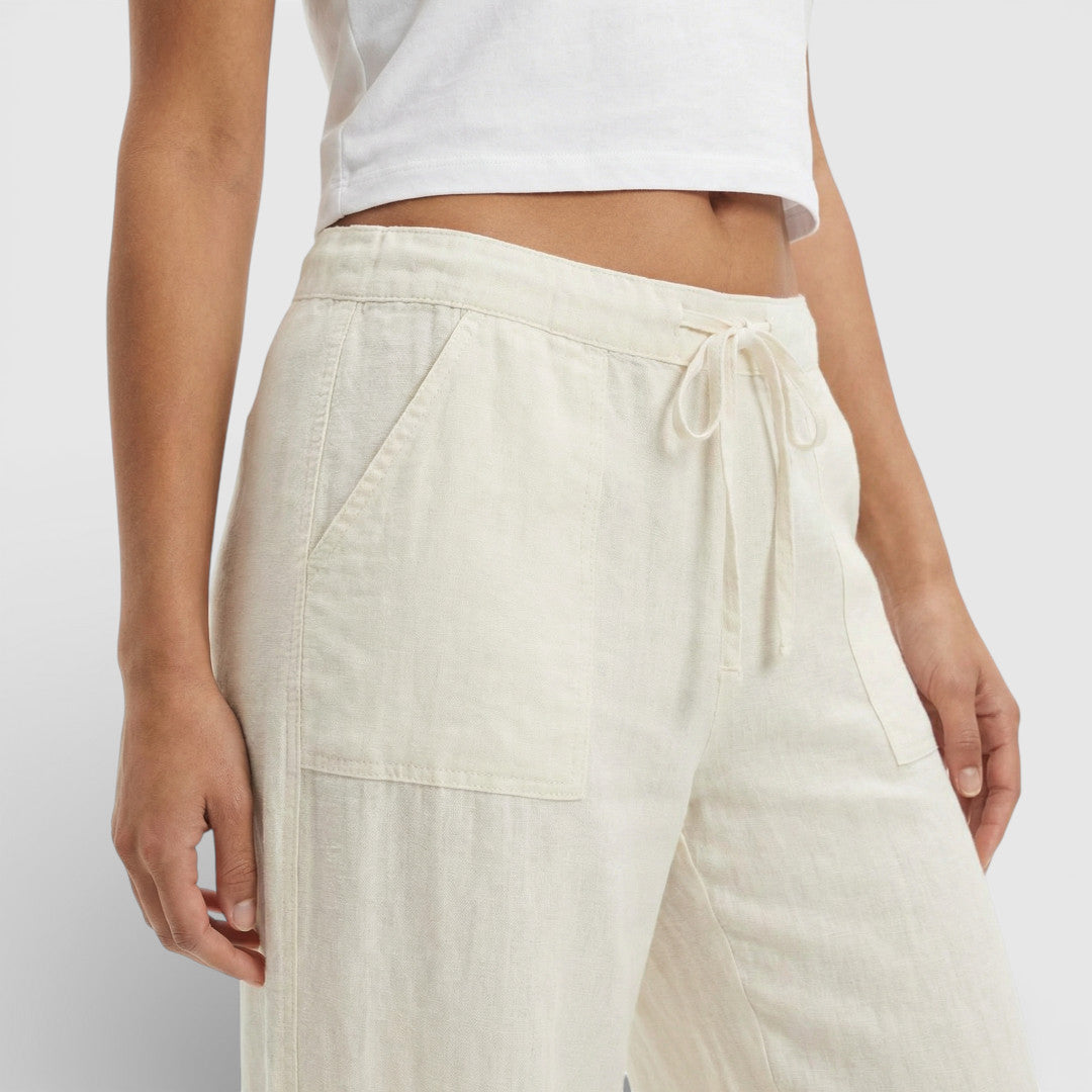 Pantalones Mujer de Lino Cintura Elástica