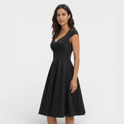 Vestido Midi Rosa Retro Cóctel