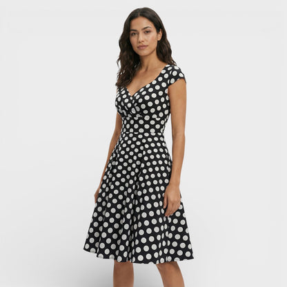 Vestido Midi Rosa Retro Cóctel
