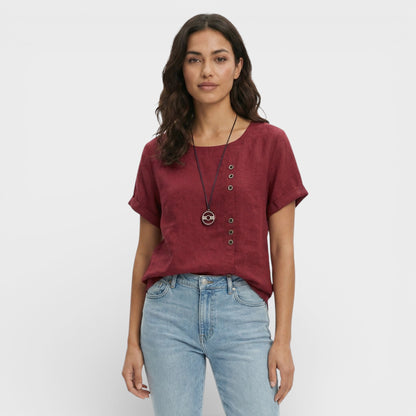 Blusa Mujer Manga Corta Ajuste Clásico