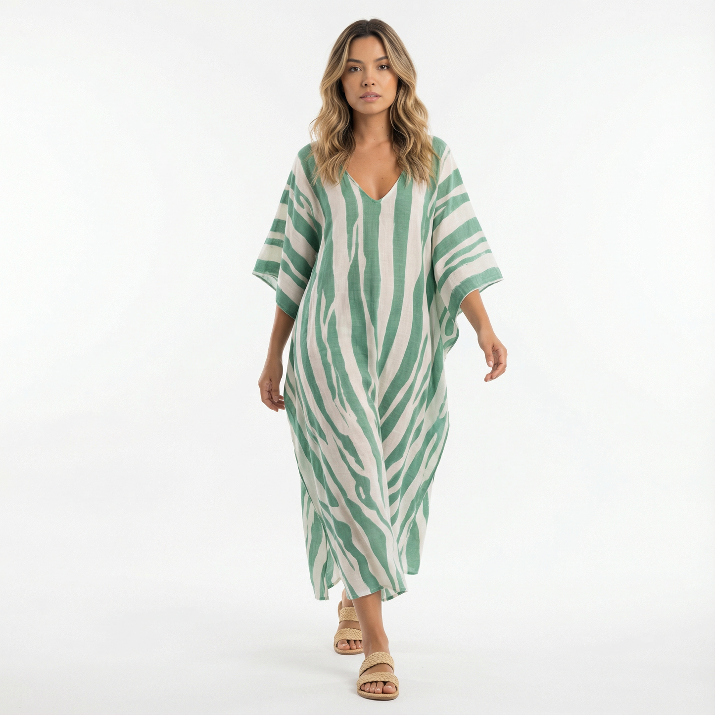 Vestido Largo Mujer Tela Fluida Corte Elegante