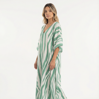 Vestido Largo Mujer Tela Fluida Corte Elegante