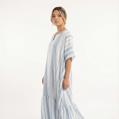 Vestido Largo Mujer Tela Fluida Corte Elegante