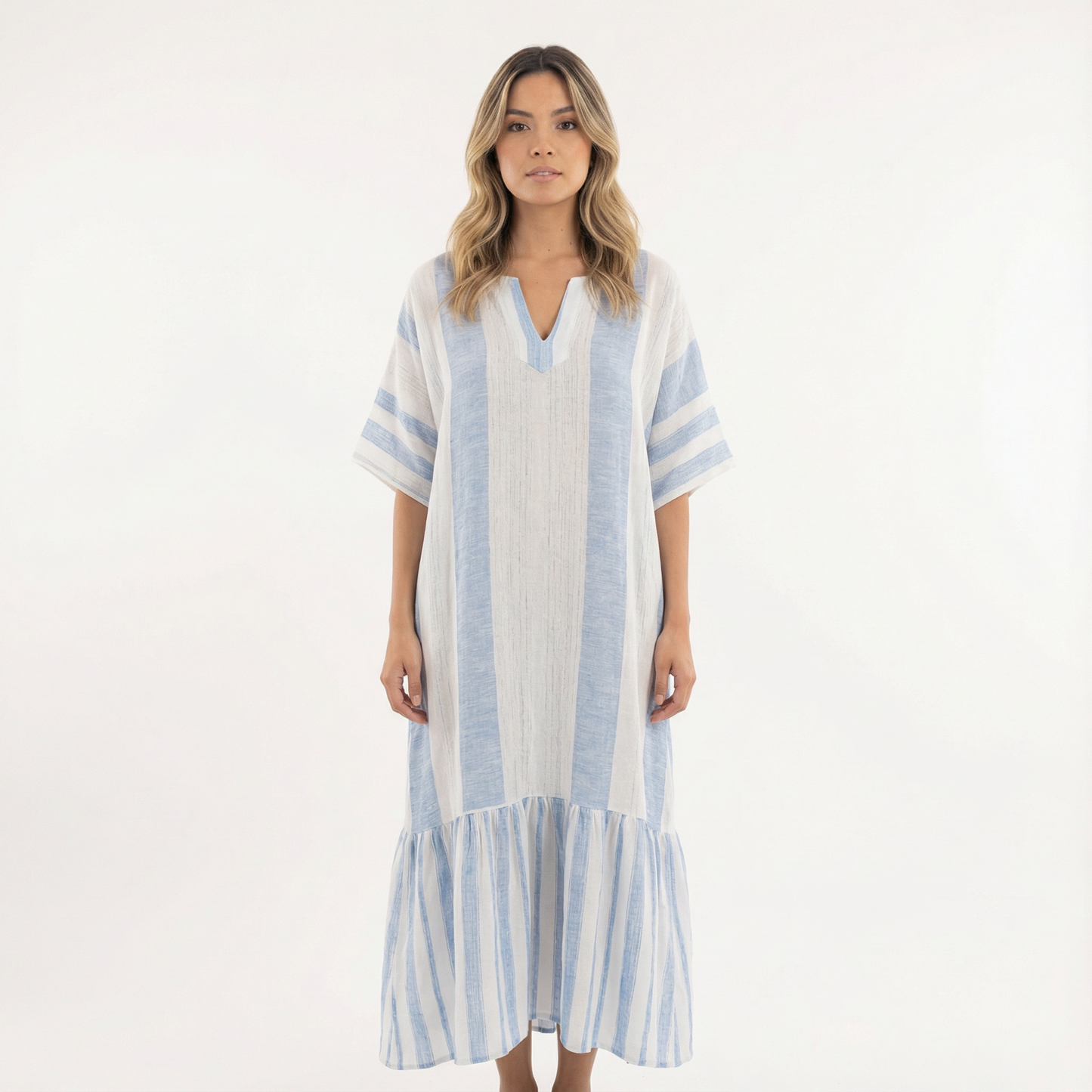 Vestido Largo Mujer Tela Fluida Corte Elegante