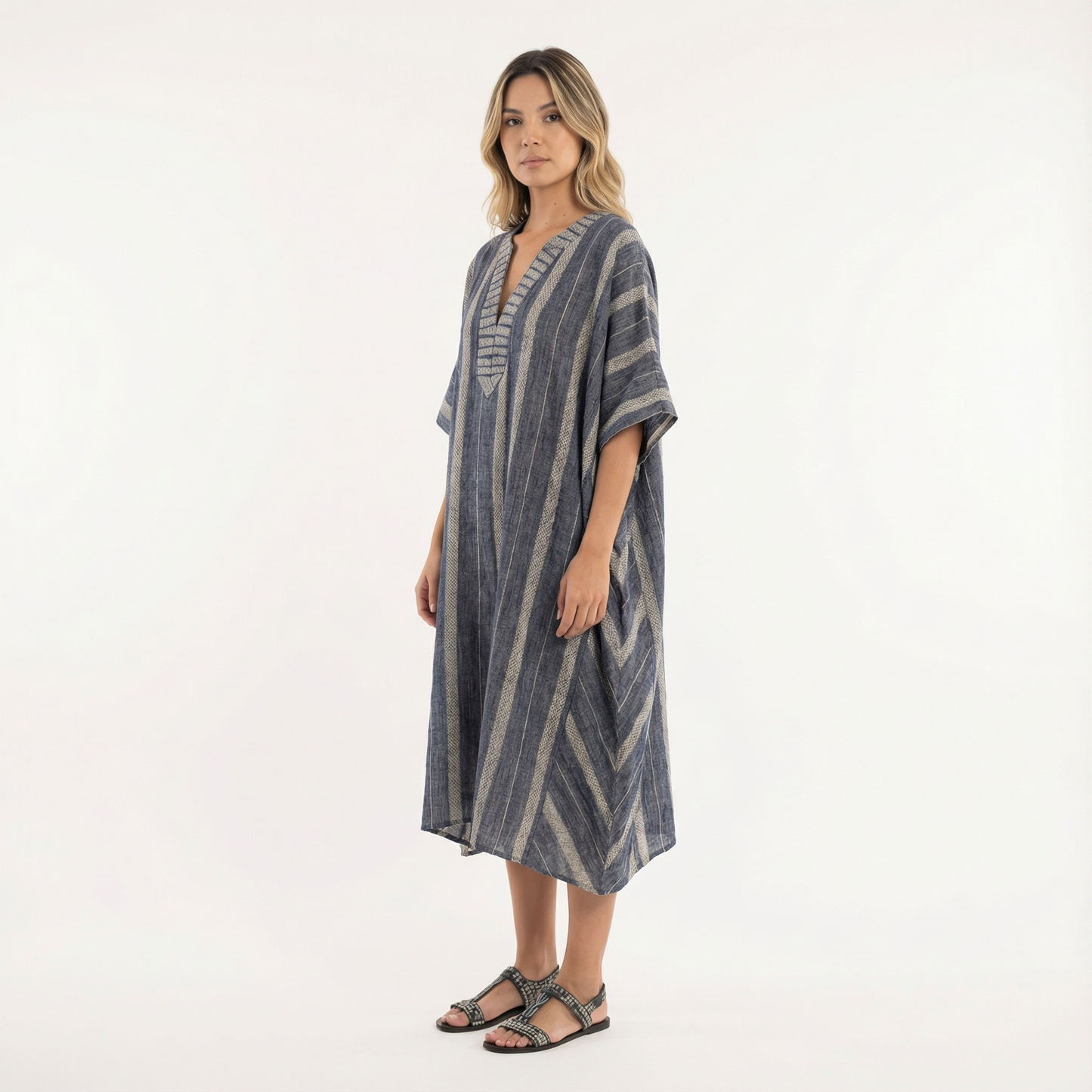 Vestido Largo Mujer Tela Fluida Corte Elegante