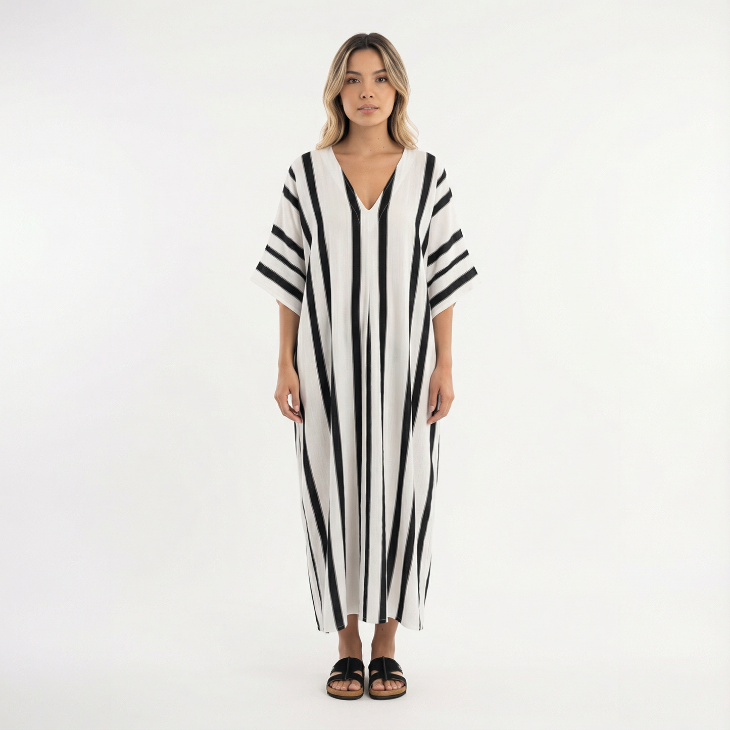 Vestido Largo Mujer Tela Fluida Corte Elegante