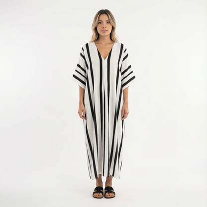 Vestido Largo Mujer Tela Fluida Corte Elegante