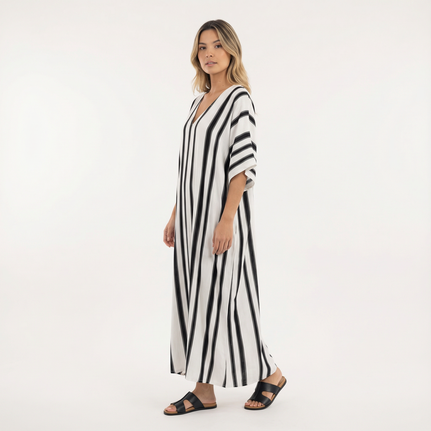 Vestido Largo Mujer Tela Fluida Corte Elegante