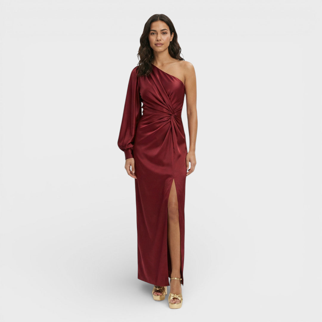 Vestido Largo Mujer Un Hombro Ajustado
