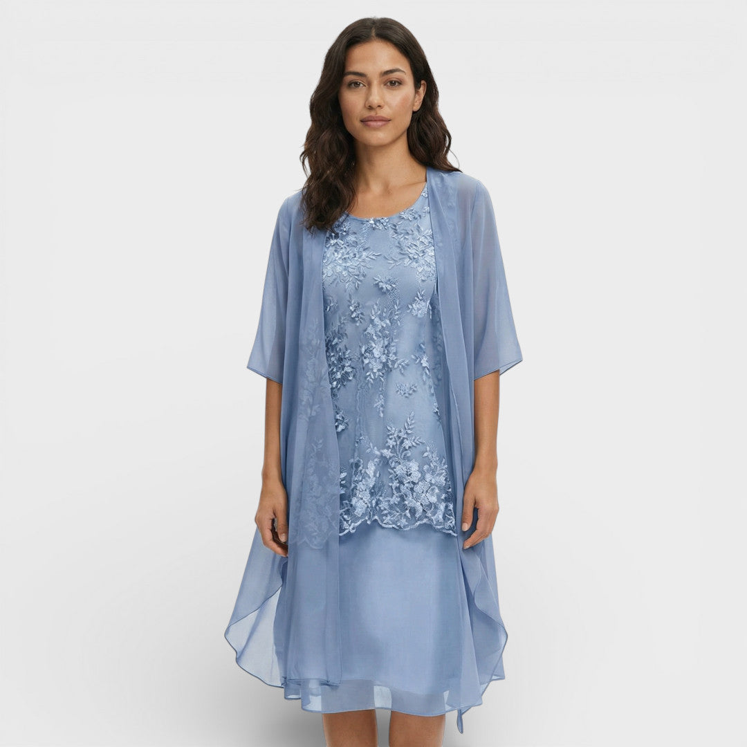 Vestido Midi Mujer Dos Piezas Ajuste Elegante - Mavetta