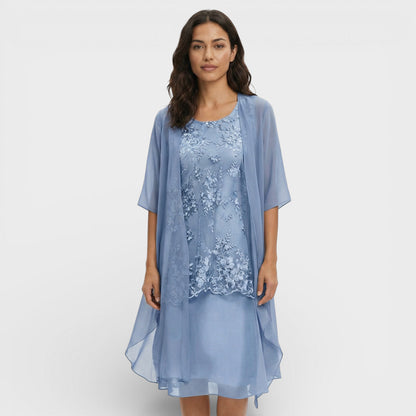 Vestido Midi Mujer Dos Piezas Ajuste Elegante - Mavetta