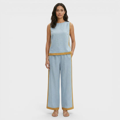 Conjunto Dos Piezas Mujer Diseño Bloques Ajuste Casual