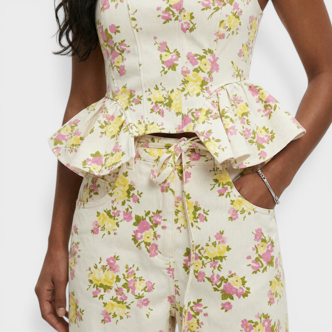 Conjunto Mujer Dos Piezas Estampado Ajustado