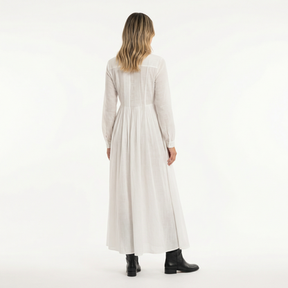 Vestido Largo Mujer Algodón Lino Minimalista