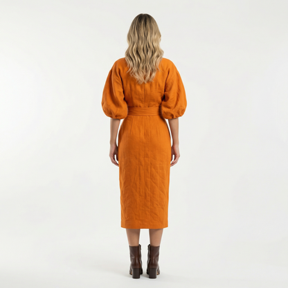 Vestido Midi Mujer Ajuste Elegante