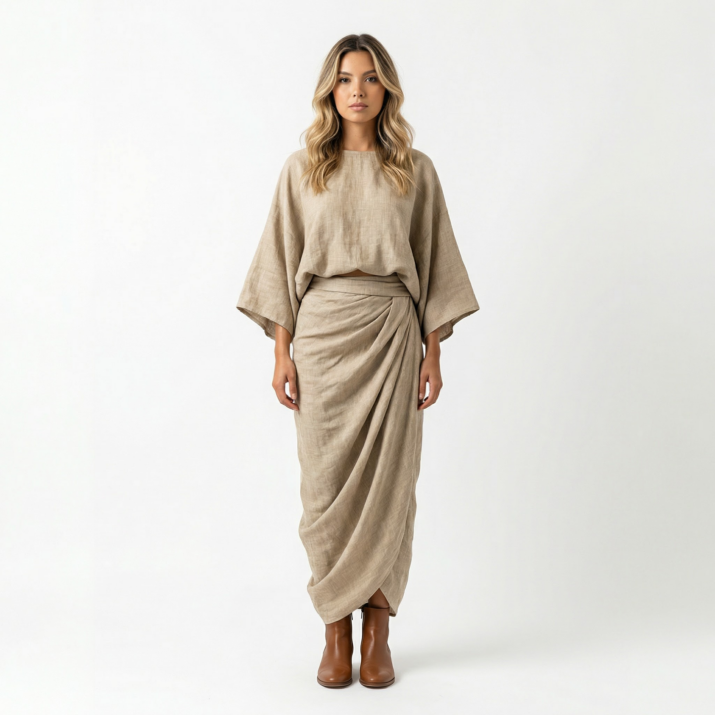 Vestido Largo Mujer de Lino y Algodón - Mavetta