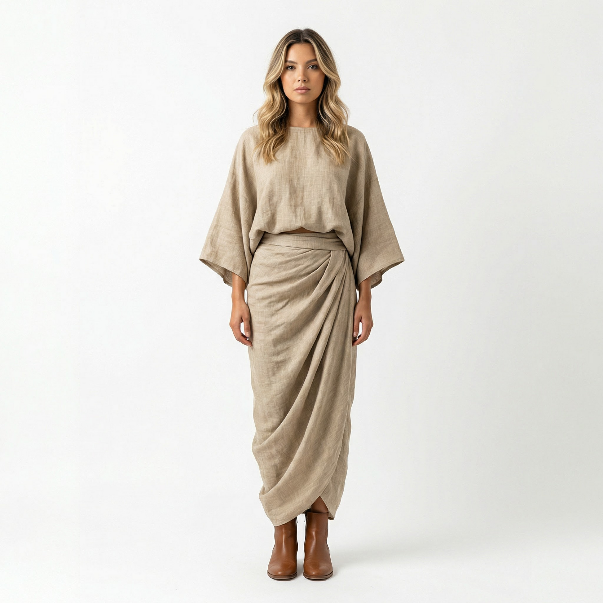Vestido Largo Mujer de Lino y Algodón - Mavetta