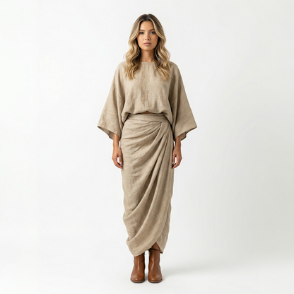 Vestido Largo Mujer de Lino y Algodón - Mavetta